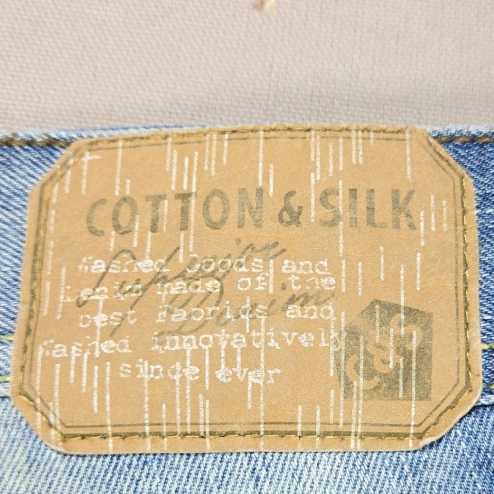 Cotton & Silk Jeans Distressed Straight Leg Medium Wash Blue Mens Size 50 IT - Picture 3 of 15
